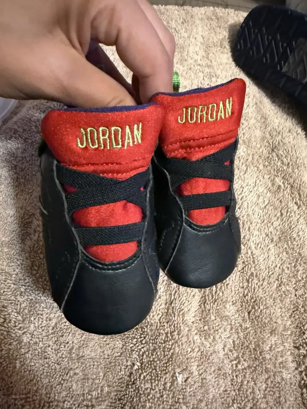 Jordan High Top Baby Toddler Sneakers Hook & Loop Leather Colorblock US 3C